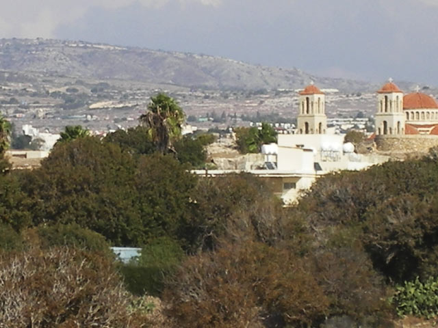 Вид с маяка на Церковь Agioi Anargyroi Church